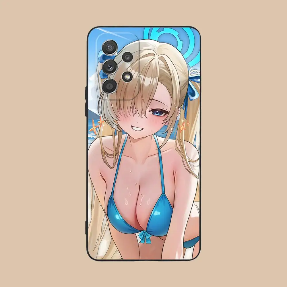 الأزرق الأرشيف Asuna قضية الهاتف المحمول لسامسونج غالاكسي M55 54 42 35 34 33 32 23 22 15 14 13 12 F55 5G اللون واقية فاخرة