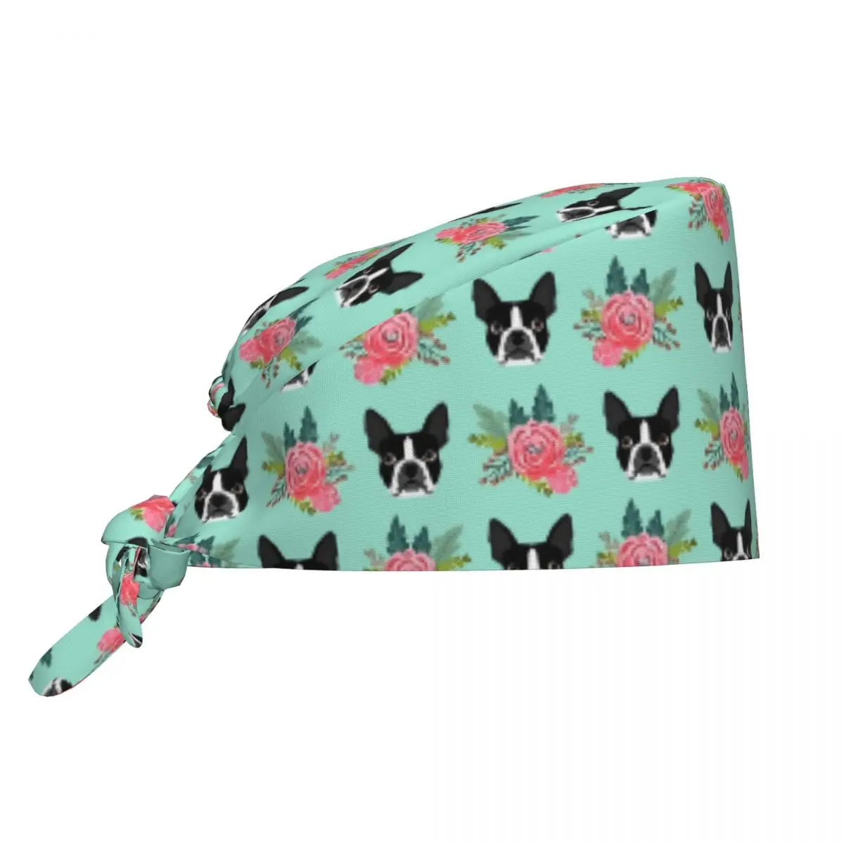 Gorro exfoliante para perros Boston Terrier personalizado, gorros quirúrgicos para enfermera, gorro médico, gorro bonito para trabajo de perros, gorro para quirúrgico médico