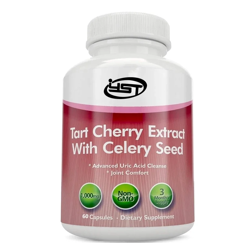 Sour cherry extract capsules 1000mg -60 capsules, 1 month supply - mixed with sour cherry and celery seed powder