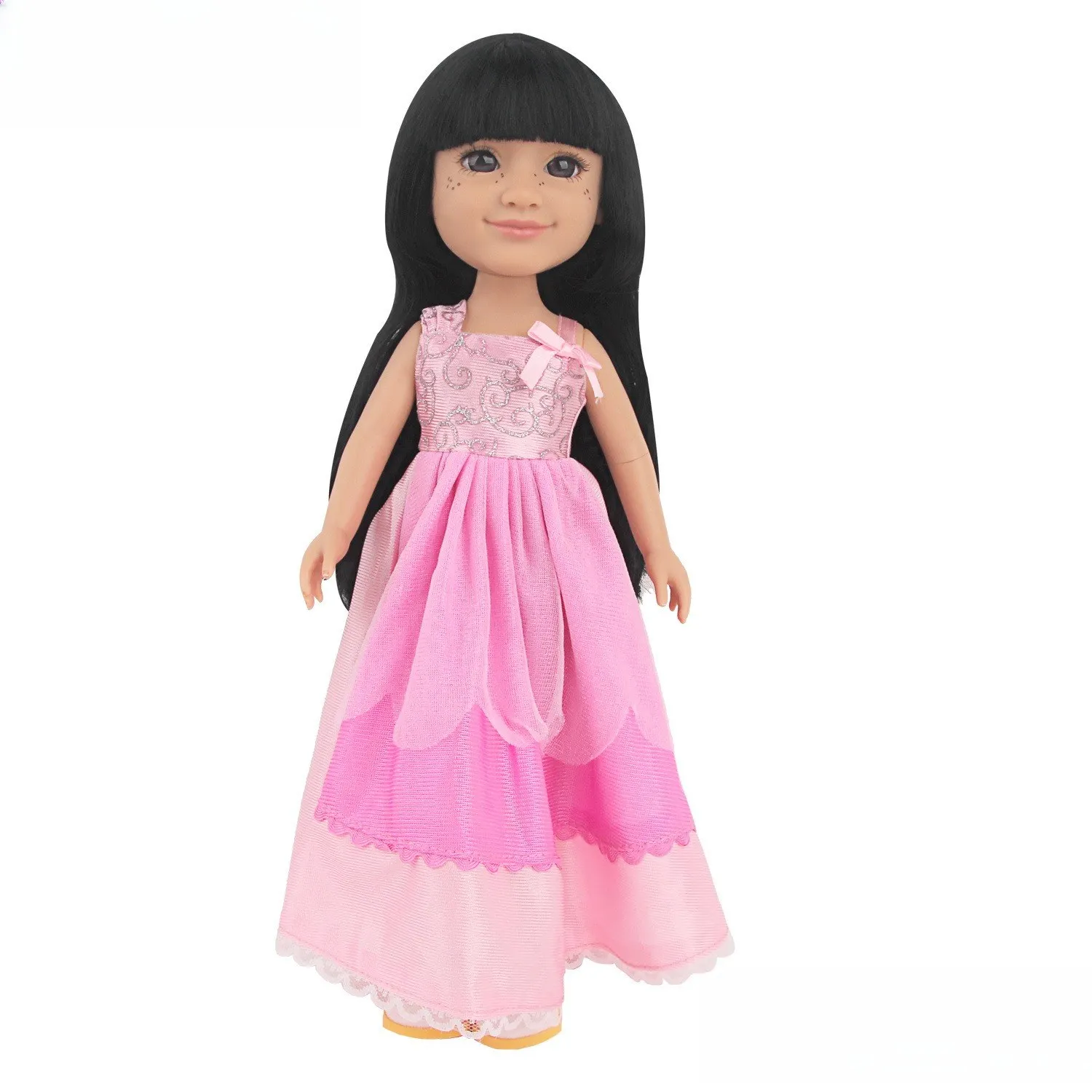 14-inch reborn girl doll Pink lace one-piece princess dress doll clothing set