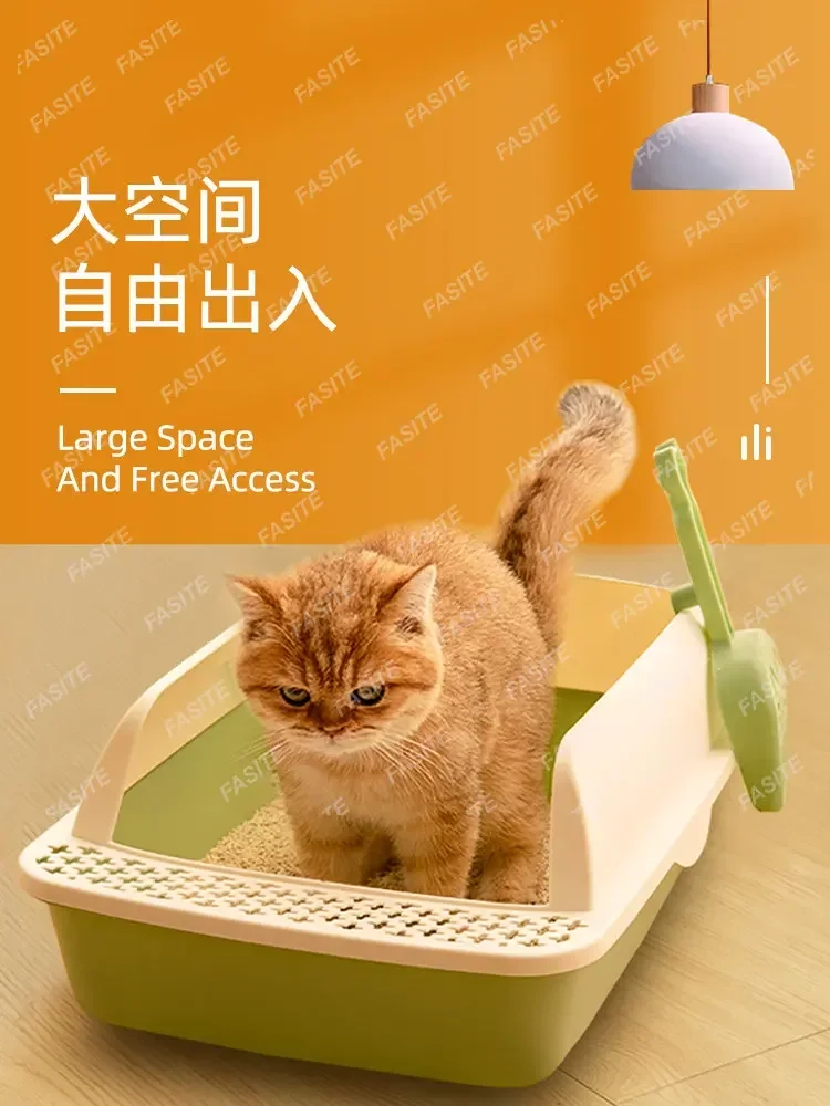 Cat litter basin, semi enclosed cat toilet, kitten cage, cat litter basin, anti splashing