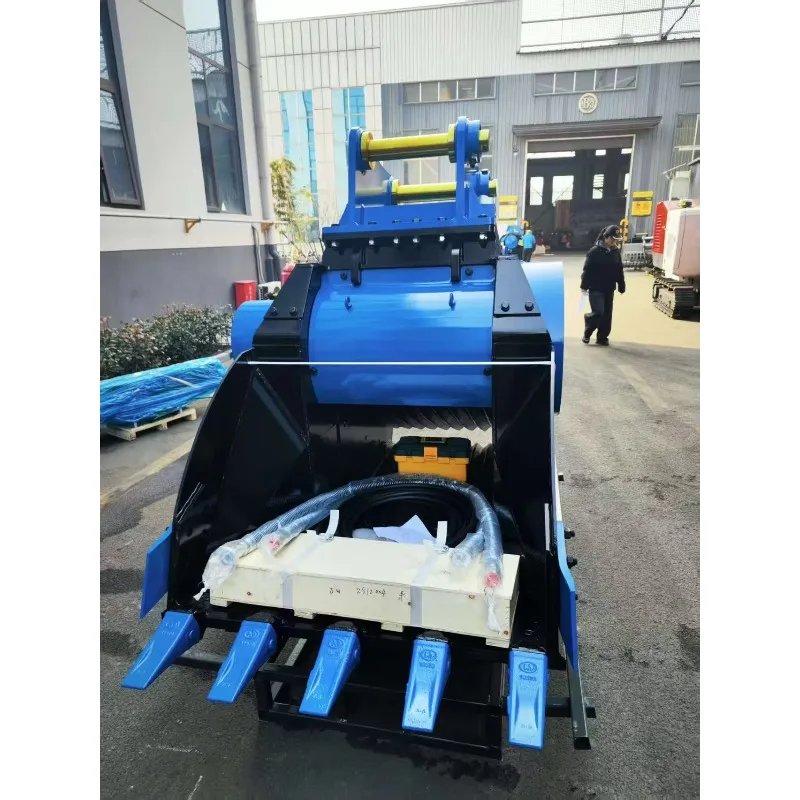 Hydraulic Crusher Bucket Designed for 24/7 Heavy Operations Adjustable Discharge Port for Stone Concrete Recycling Customized