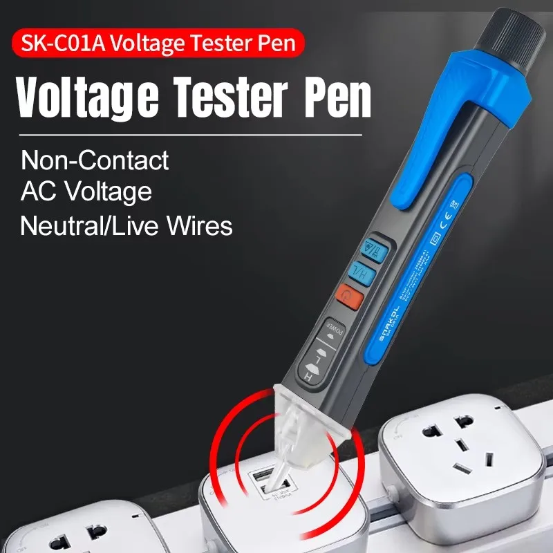 SNAKOL SK-C01A Non Contact AC Voltage Tester Pen Adjustable Sensitivity Live Neutral Wire Breakpoint Finder Electric Test Pen