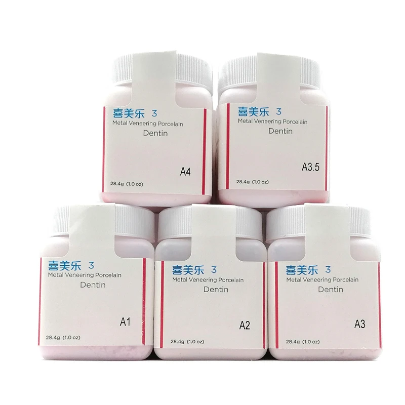 

28.4g Dental Whitening Material Metal Veneering Porcelain Dentin Ceramco3 Denture Powder Series 26 Colors Transparent Color