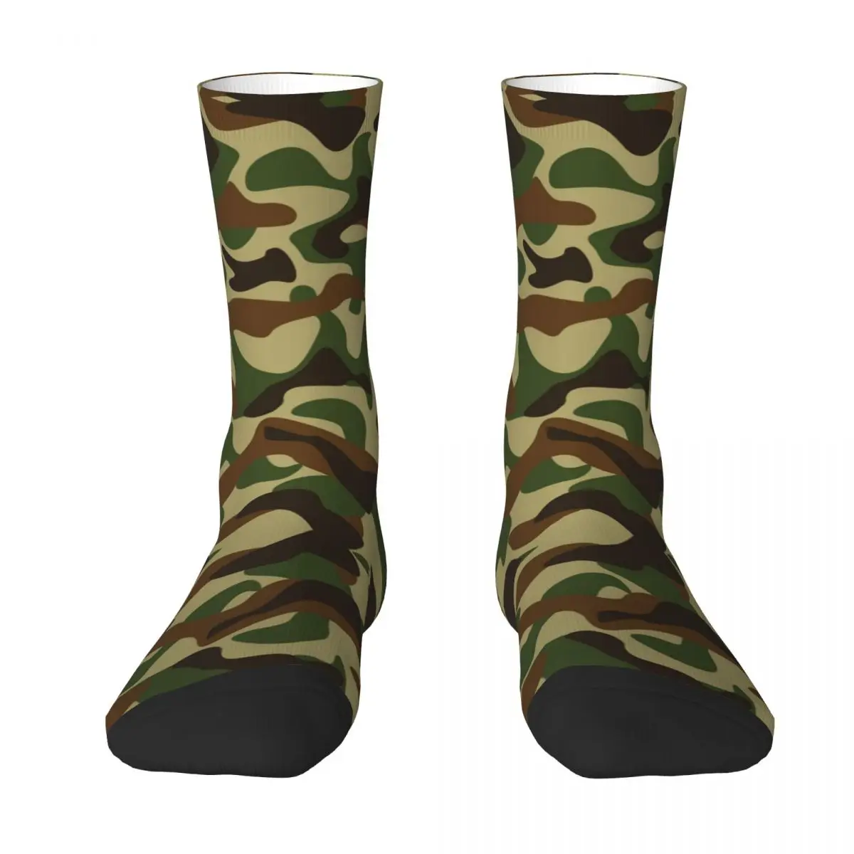 Camouflage Pattern Green And Brown Camo Socks Winter Stockings Casual Adults Men Socks Graphic Sports Anti Bacterial Socks