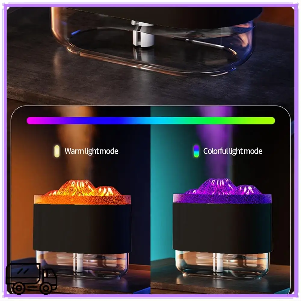 고품질 불꽃 디퓨저 아로마 테라피 에센셜 오일 디퓨저 분위기 빛 300Ml 홈 오피스를위한 쿨 안개 가습기