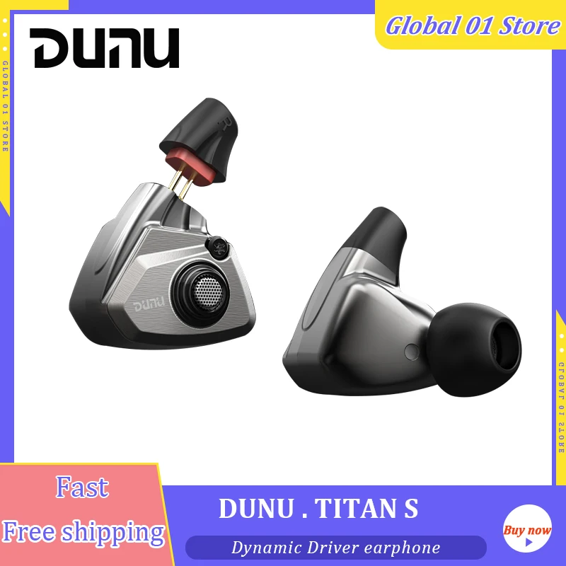 

DUNU TITAN S 11mm Dynamic Driver IEM In Ear Earphone Monitor Earbuds 2Pin 0.78mm Detachable Cable HiFi Headset TITANS