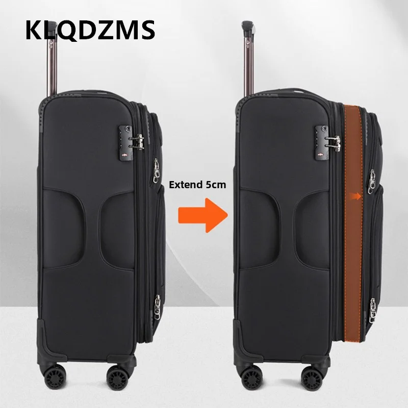 KLQDZMS Kabinengepäck Oxford-Stoff Business Boarding Box Trolley mit großer Kapazität Dreiteilige Passwortbox Reisekoffer