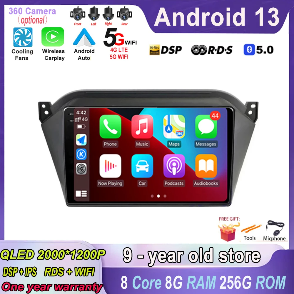 

10.1 Inch Android 13 for JAC S2 T40 2015 - 2018 Car Radio GPS Navigation Multimedia Video Player DSP RDS No 2Din NO DVD