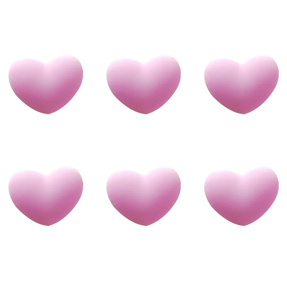 

6pcs Tennis Accessory Racket Heart Shaped Vibration Dampener Pink Racquet Silicone Tennis Accessory
