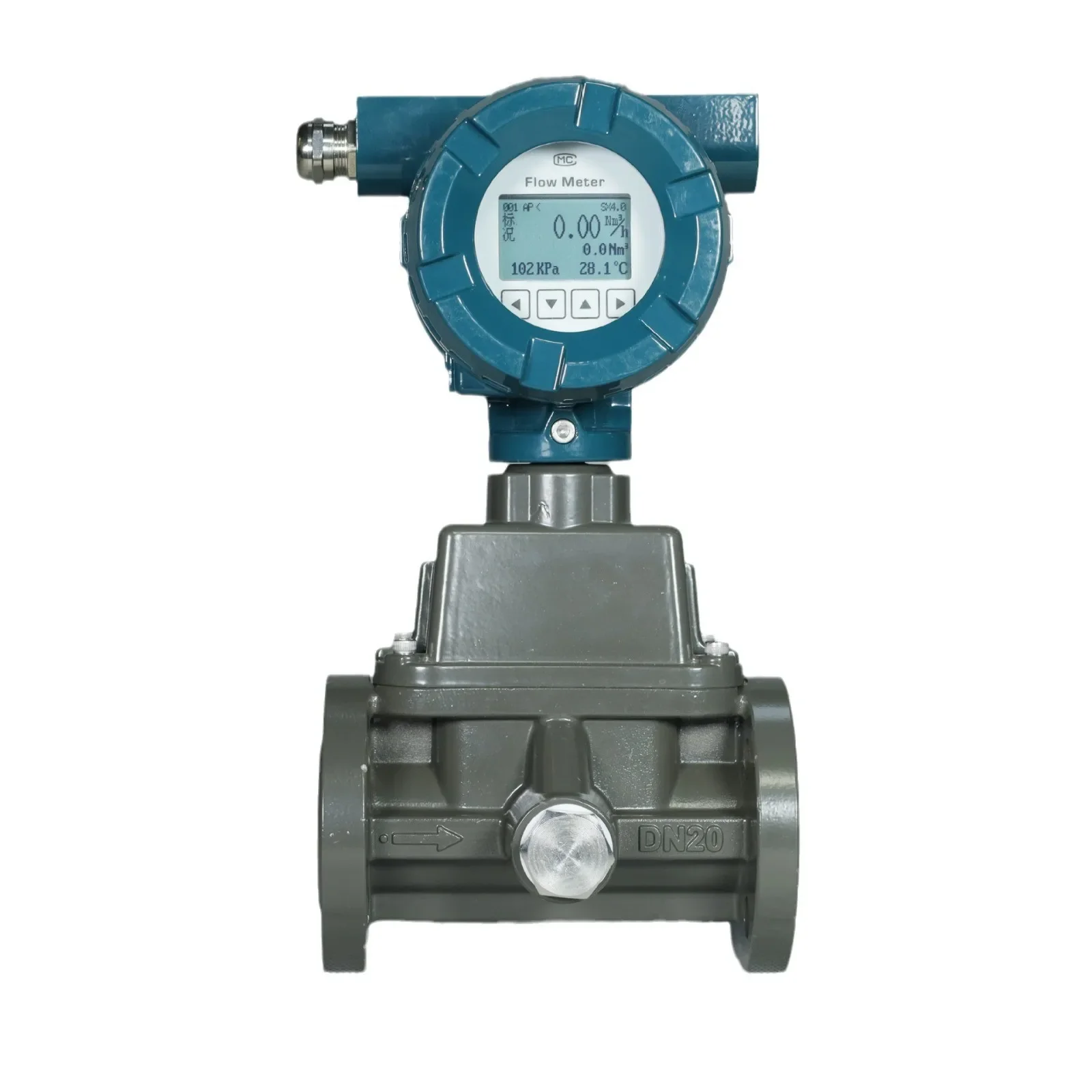 1/2'' Inch DN15 Compress Air Flowmeter Flus Gas Flow Meter Sensor Precession Vortex Flow Meter