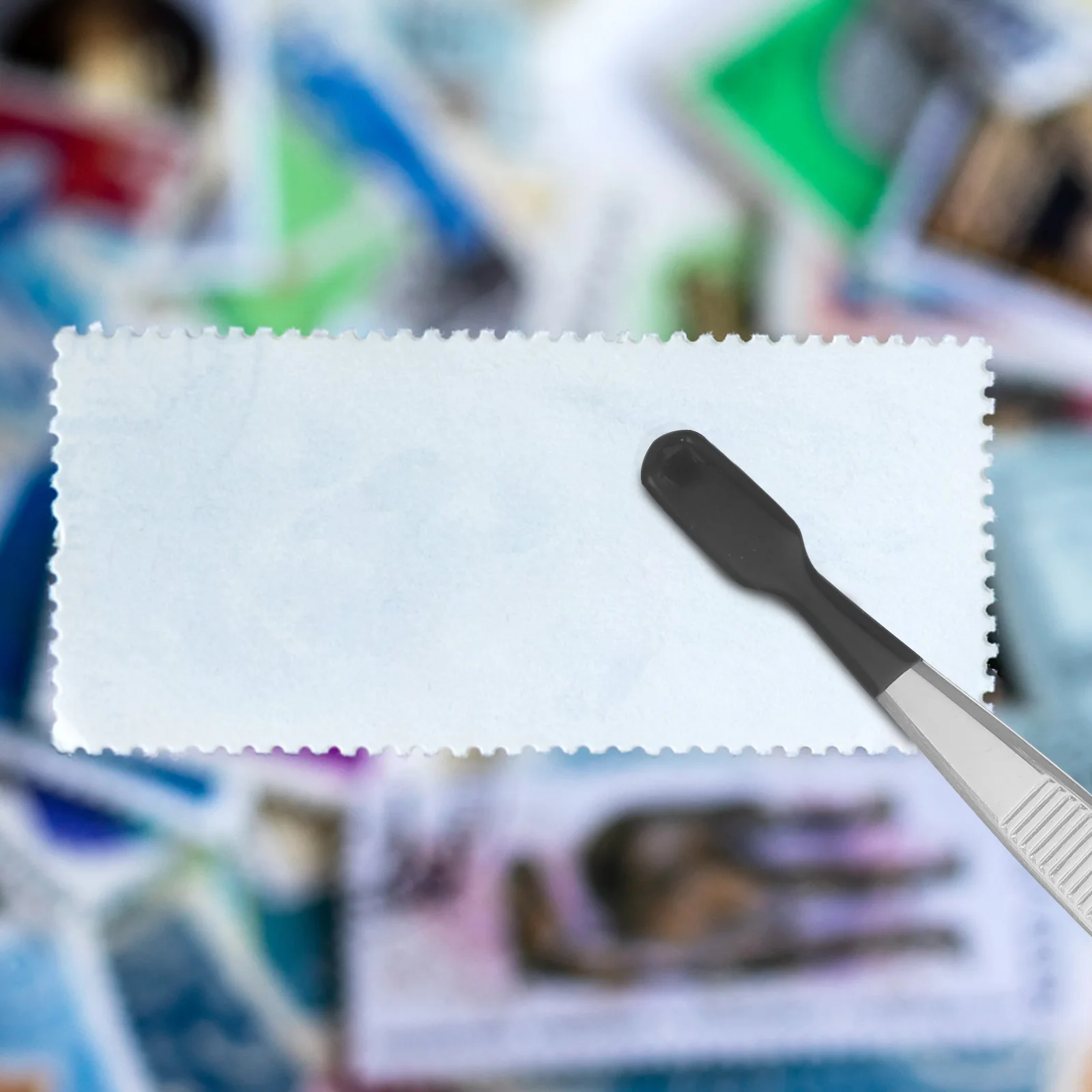 

2Pcs Coin Tweezers Silicone Tip Stainless Steel Long Precision Non-Slip Tools for Crafts Stamp Collection Jewelry