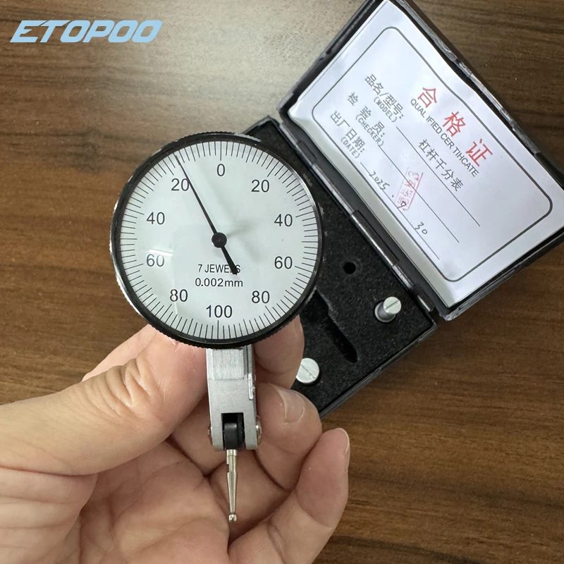 0-0.2mm 0.002 mm Analog Lever Dial Gauge Metric Dovetail Rails Dial Test Indicator Measuring Tools