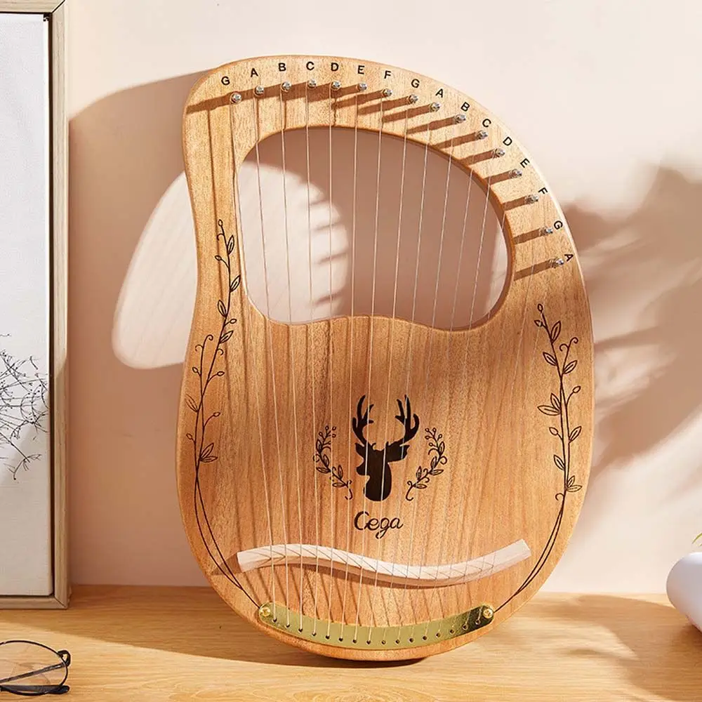 

Beginners Lyre Harp Mahogany with Tuning Tool 16 Strings Musical Instrument Stringed Instrument 16 Strings Lyre Harp Plate Lyar