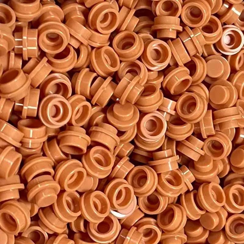 300PCS Brown and Flesh Color Plate 1x1 Round 4073/6141 Building Block Part Brick For Kids Pixel Art Remix Painting Gift DIY Toys