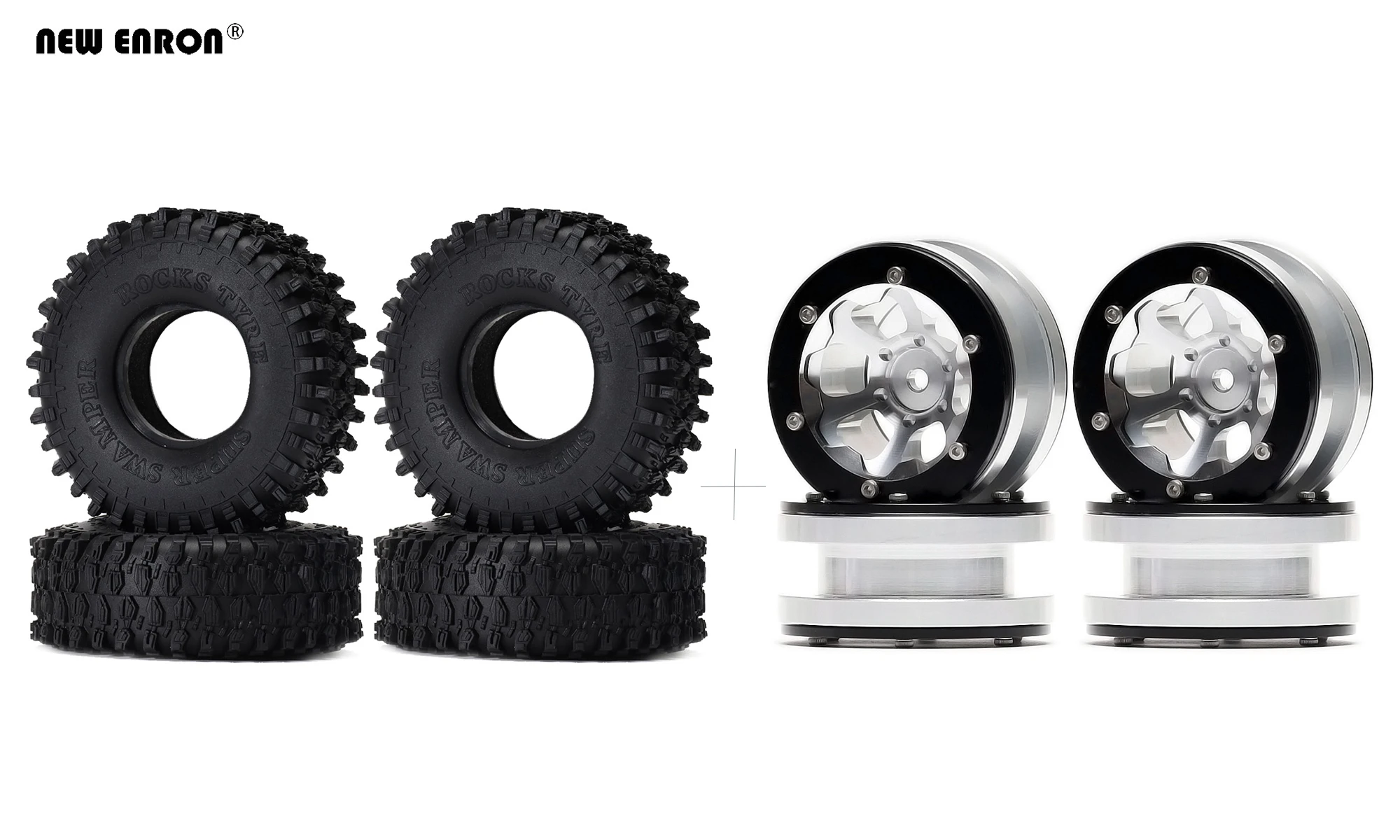 

1,9-дюймовые металлические колесные диски и шины Super Swamper 120 мм для RC 1/10 1:10 Rock Crawler TRX4 Tamiya CC01 MST jimny