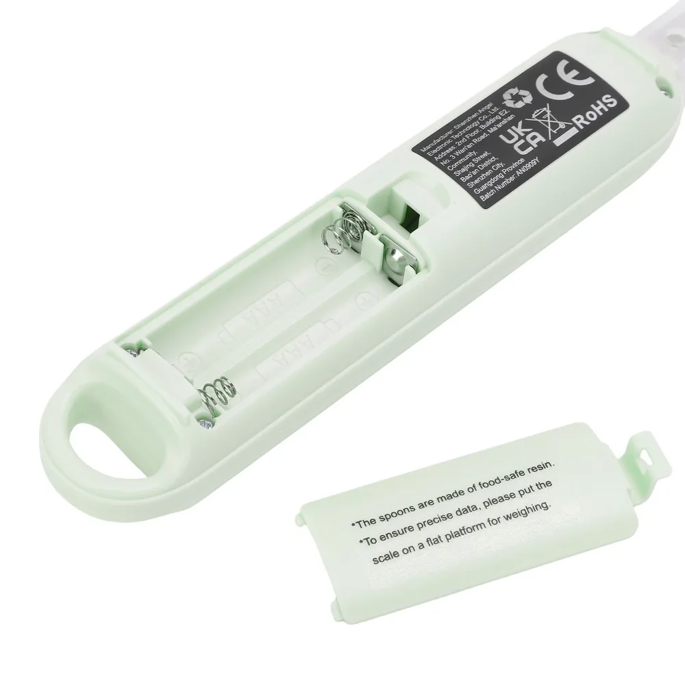 ABS Digital Measuring Spoon Beige Light Green 7-Units Switchable Electronic Food Scale High-Precision LCD Display