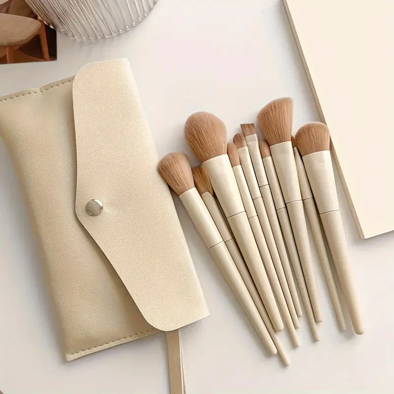 

10Pcs Makeup Brushes Set with Storage Case Eyeshadow Foundation Cosmetic Powder Blush Blending MakeUp Brushes Comestic Tools