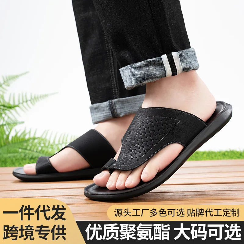 

Large size men's hollow toe sandals breathable soft bottom non-slip outer
