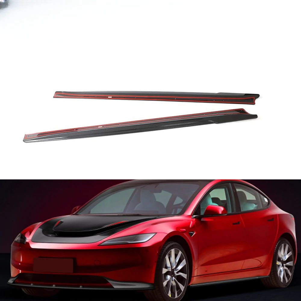 

Prepreg Dry Carbon Fiber Side Skirts for Tesla Model 3 2024