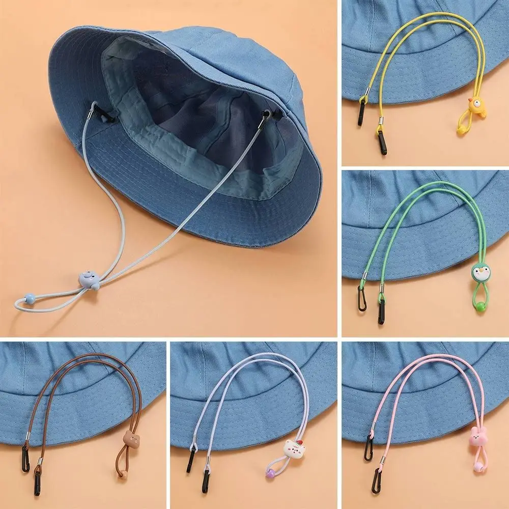 Cartoon Hook Clips Hat Retainer Anti-lost Adjustable Hat Chin Cord Elastic Cute Hat Rope Hat