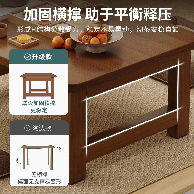 AOLIVIYA Japanese-style Bay Window Small Table Folding Bedroom Household Kang Table Tatami Tea Table Balcony Dormitory Study Low