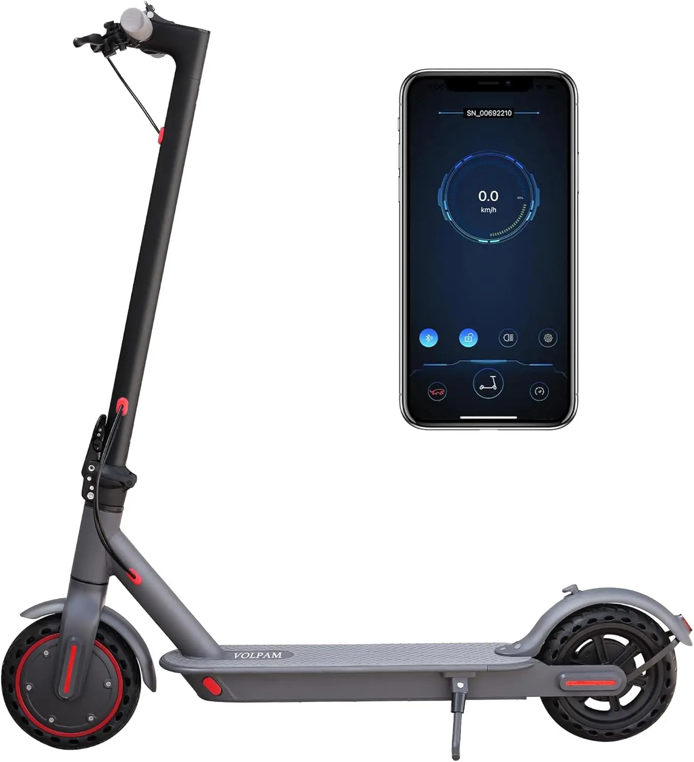 Electric Scooter for Adults, 18/12 Miles Long Range Commuting Electric Scooter with Cruise Control, Double Braking Systems