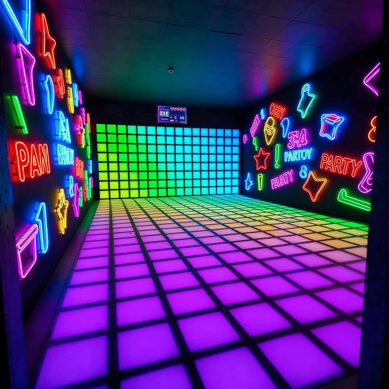 LED Interactive Floor Game System - Jumping Grid Light Game for Kids Adults Party Entertainment