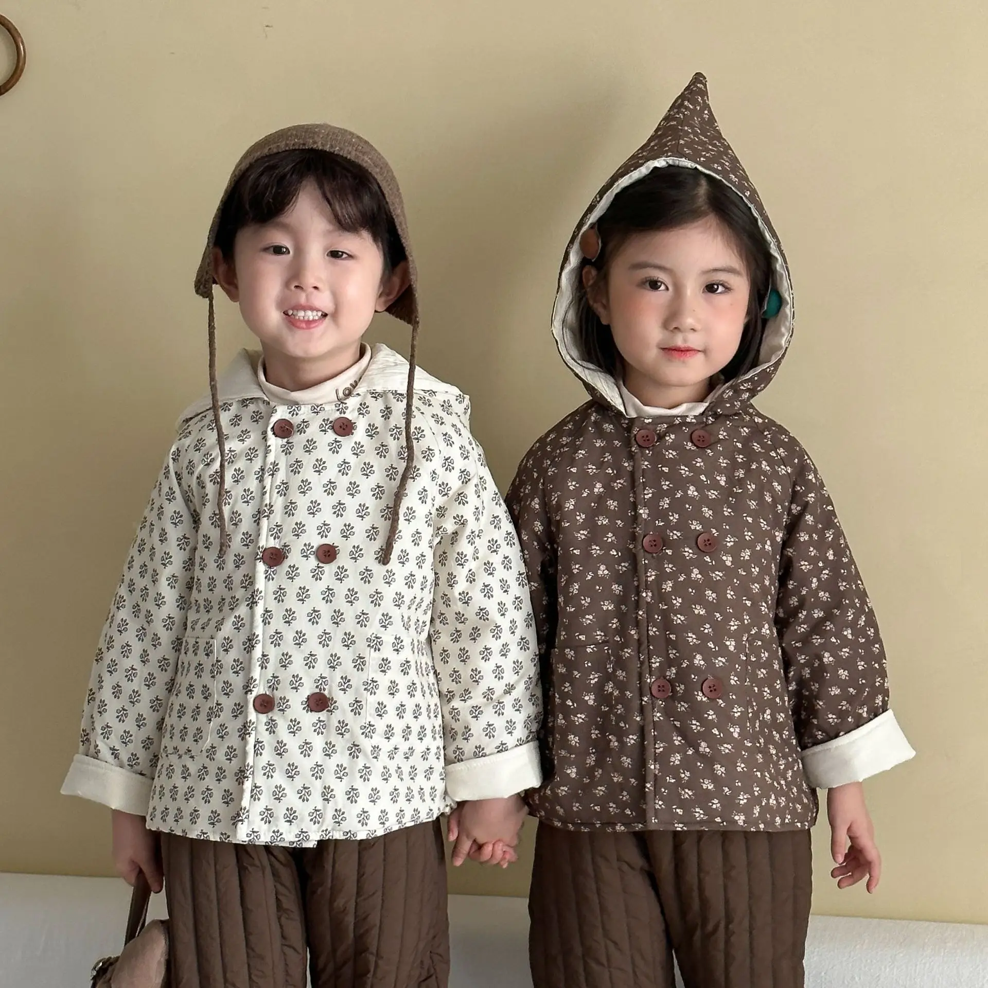 

2025 Winter New Children Long Sleeve Hooded Coat Plus Velvet Thick Boys Warm Jacket Baby Girls Cotton Padded Jacket Kids Clothes