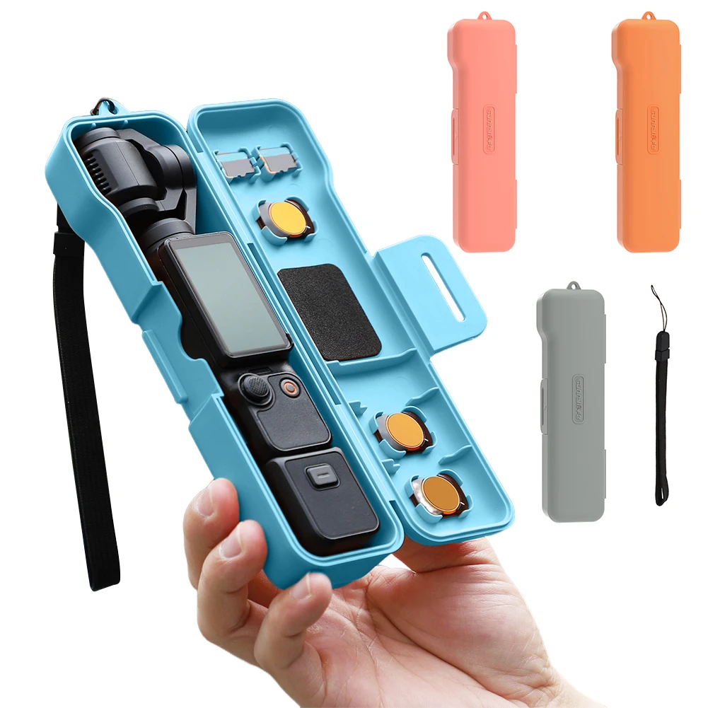 DJI OSMO Pocket 3 PC用ハードフリップオープン保護ケース、ストラップ付き耐衝撃シェルプロテクター