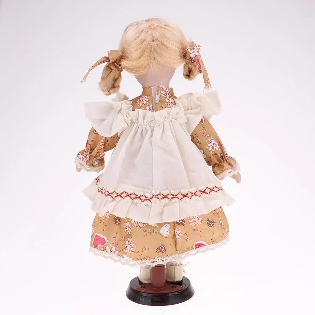 

Porcelain Dolls Collectible Floral Attire Elegant Girl Figure Ceramic Home Decoration for Children Christmas