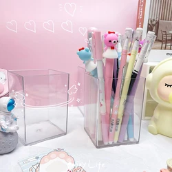Transparent Eyebrow Pencil Makeup Brush Storage Box Acrylic Cosmetic Brush Storage Tube Student Desktop Single Square Pen Holder
