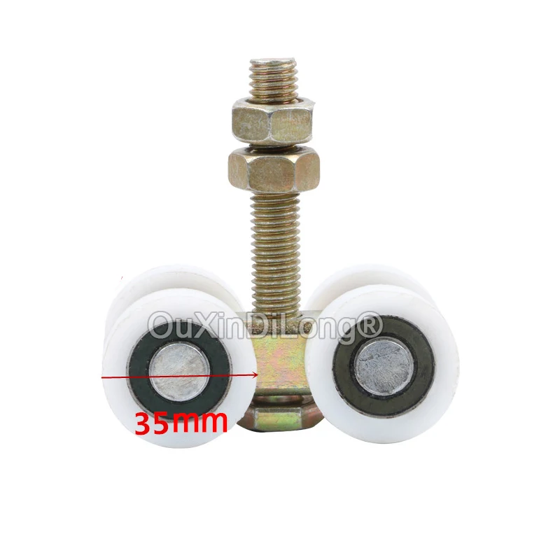 

4 шт., тяжелые промышленные подвесные шкивы, складские раздвижные двери/ролики складских дверей, нейлоновые бесшумные колеса, несущие нагрузки 200 кг/шт.