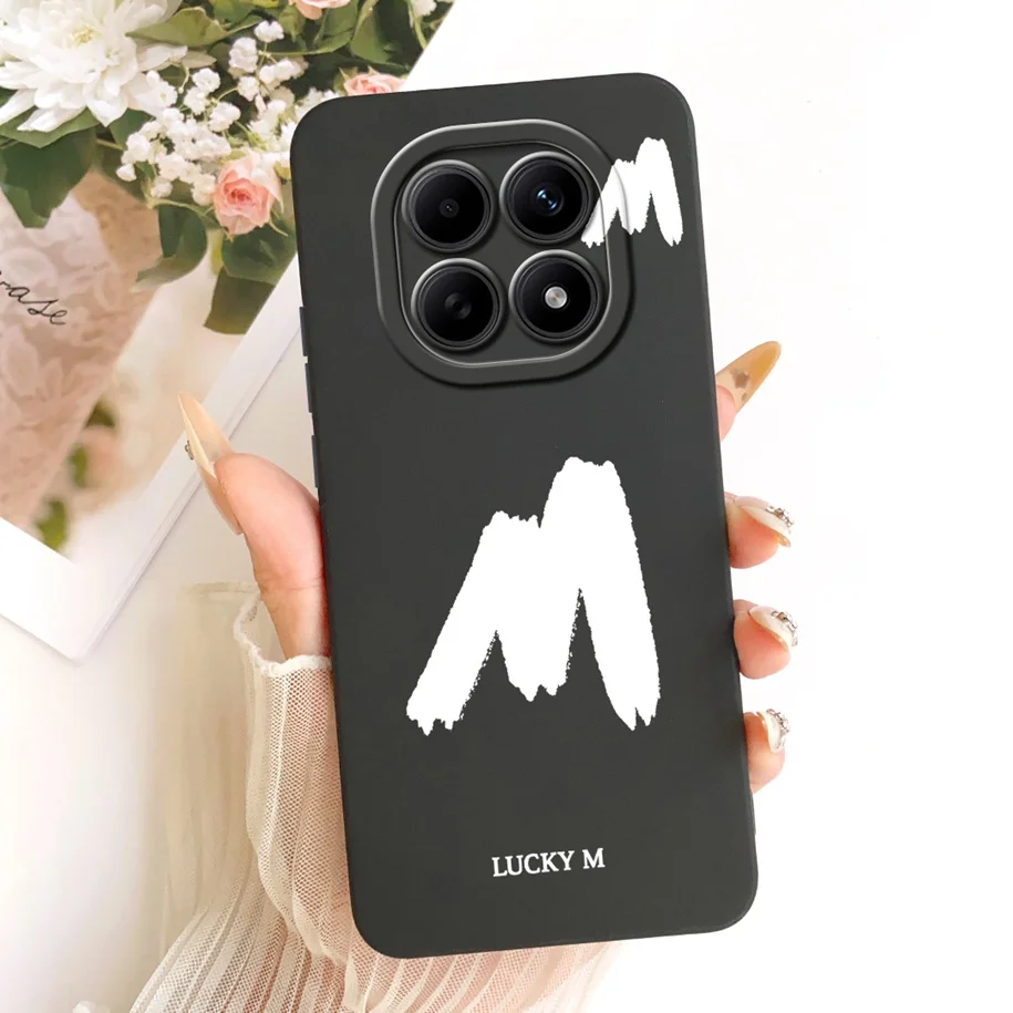 حافظة لهاتف Xiaomi Redmi Note 15 5G بأحرف أولية محظوظة غطاء حماية لعدسة السيليكون الناعمة لهاتف Redmi Note 15 Pro + Plus Funda #3