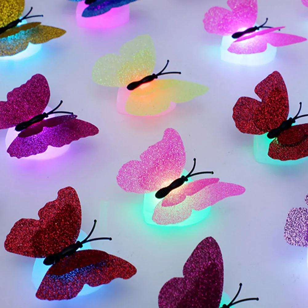 Butterfly Night Light LED Decor Lamp Bedroom Atmosphere Christmas Party Lamp Cute Night Lights Wall Decorations