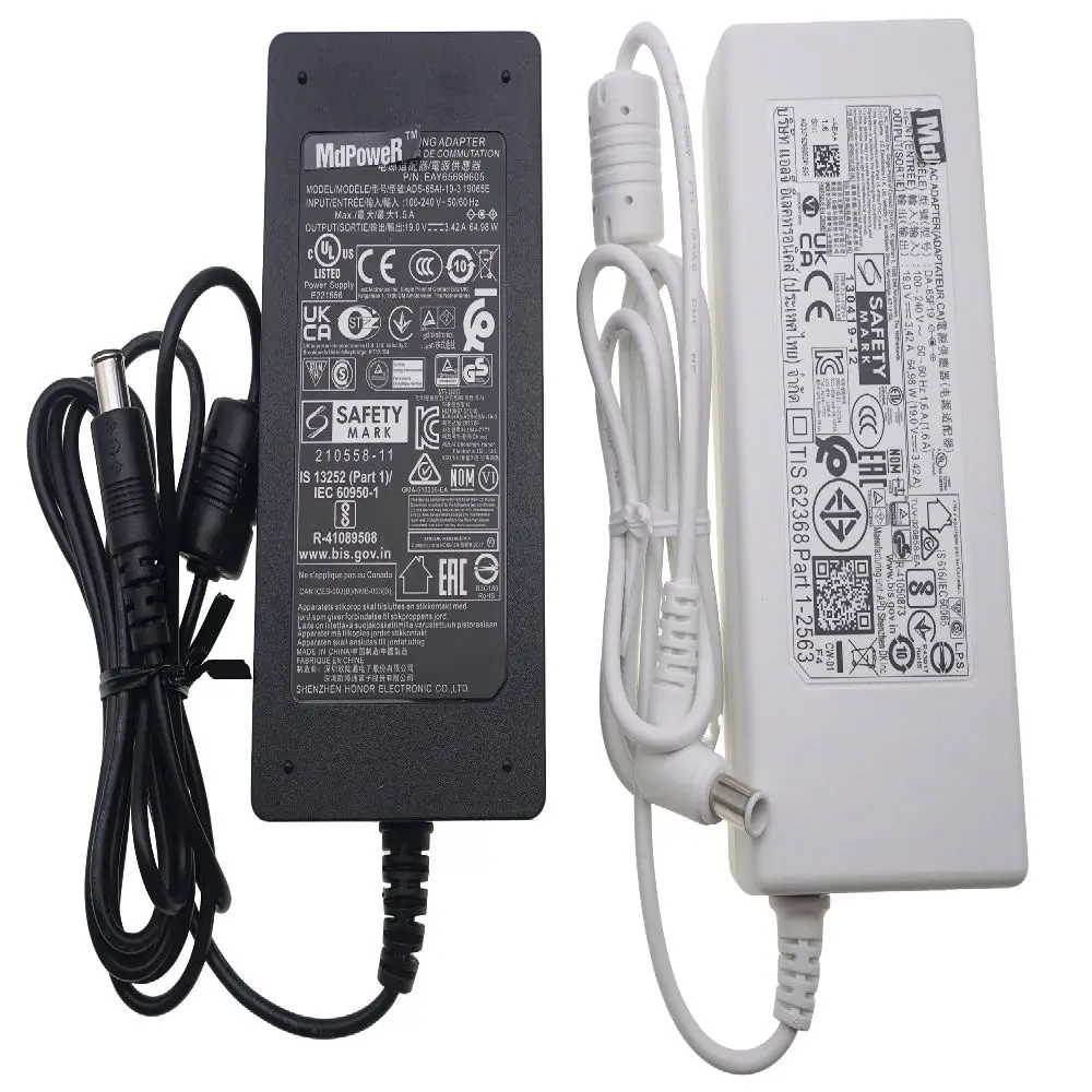 Adaptador de Corriente CA DA-65F19 19V 3.42A 65W Cargador 29LN467U PA-1650-43 DA-65G19 para LG R400 R410 PA-1650-68 LCAP39 49LF5100-CA