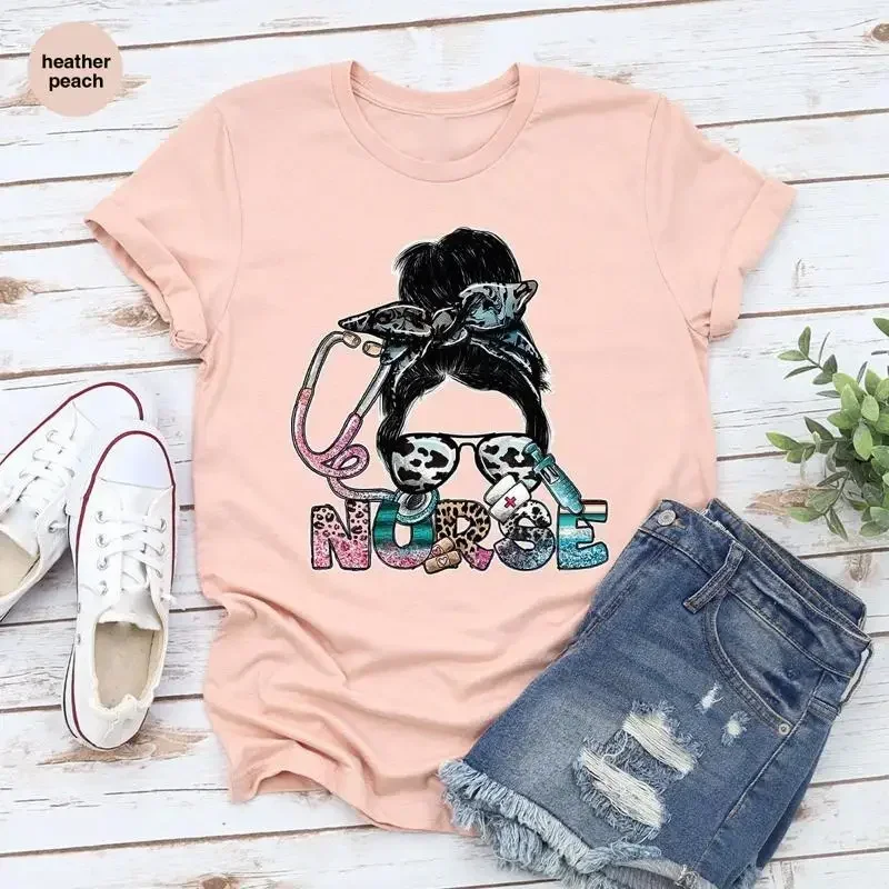 Nurse T Shirt Life Registered Nursing School Leopard Print