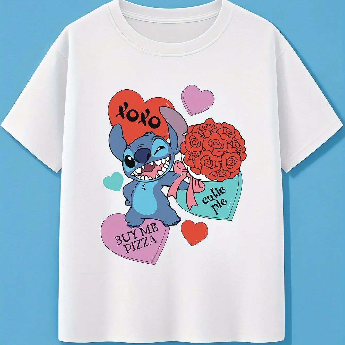 ديزني غرزة Crewneck أنثى تي شيرت، زوجين ومطابقة BFF! ملابس التخييم/المهرجان/السفر، تصميم كلاسيكي وجيد التهوية #1