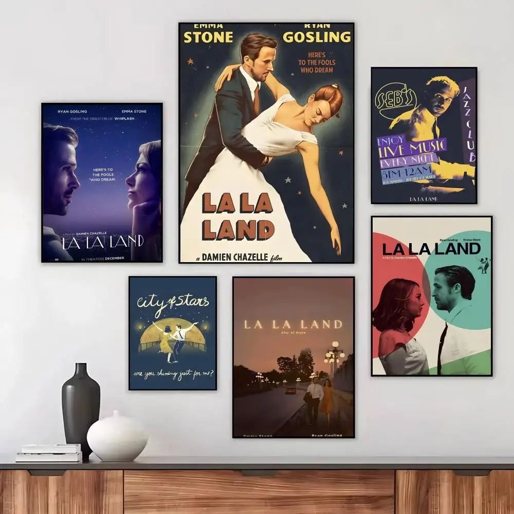 Dreamy Film La La Land Poster Wall Art Printed Decor Sticker Stylish Home Gift for Living Room Bedroom Corridor Cafe