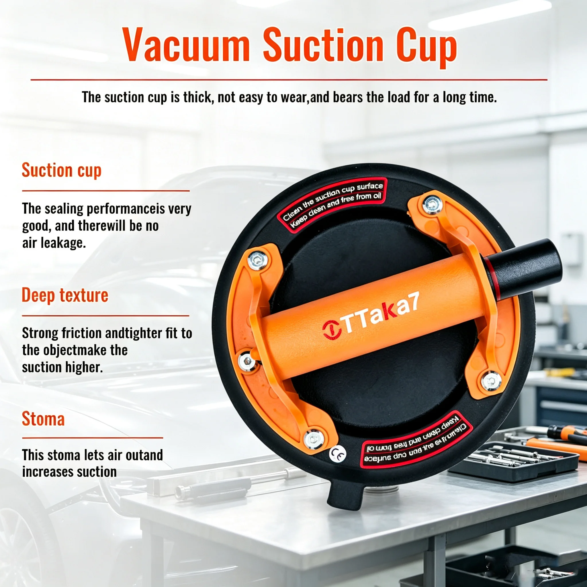 8 Inch Upgrade vacuum Suction Cup Glass Lifter Powerful Heavy Duty Vacuum Lifter for Granite & Glass Lifting Window Replacement