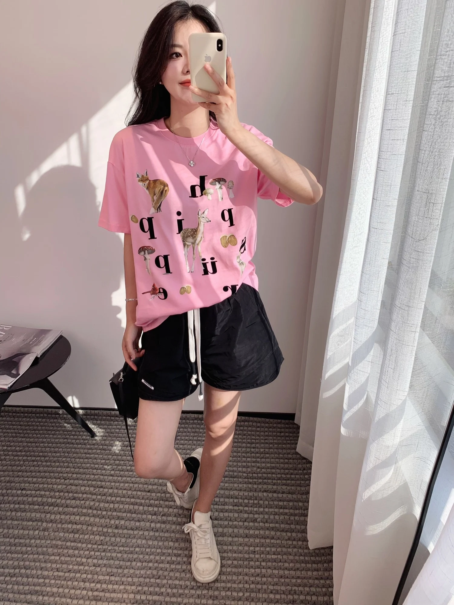 

Женская хлопковая футболка Thoey Chen с буквенным принтом, свободного кроя, с короткими рукавами, летняя, повседневная, с круглым вырезом, дышащая, впитывающая пот.