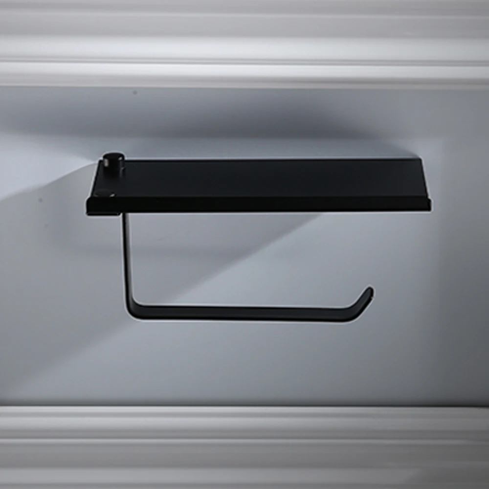 Wall Mounted Tissue Boxes Kitchen Bathroom Paper Roll Rack  Toilet Paper Holder with Phone Storage Shelf Phone Holder