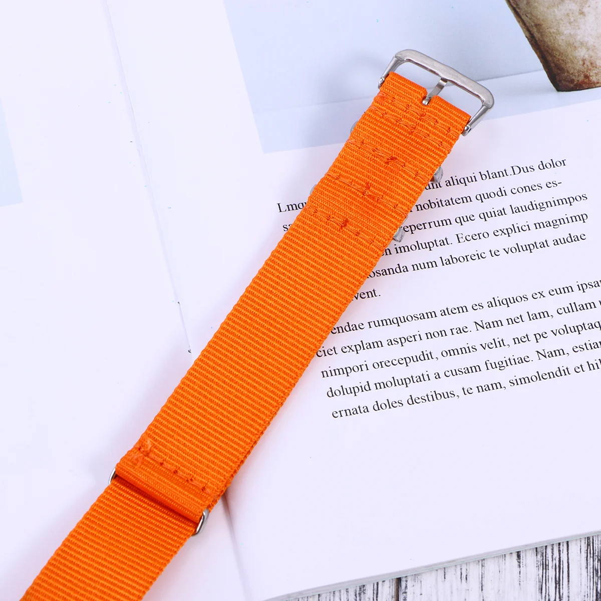 

18Mm Nylon Watch Strap Replacement Heavy Duty Woven Band Durable Lightweight Orange For Watch Bands Accessories