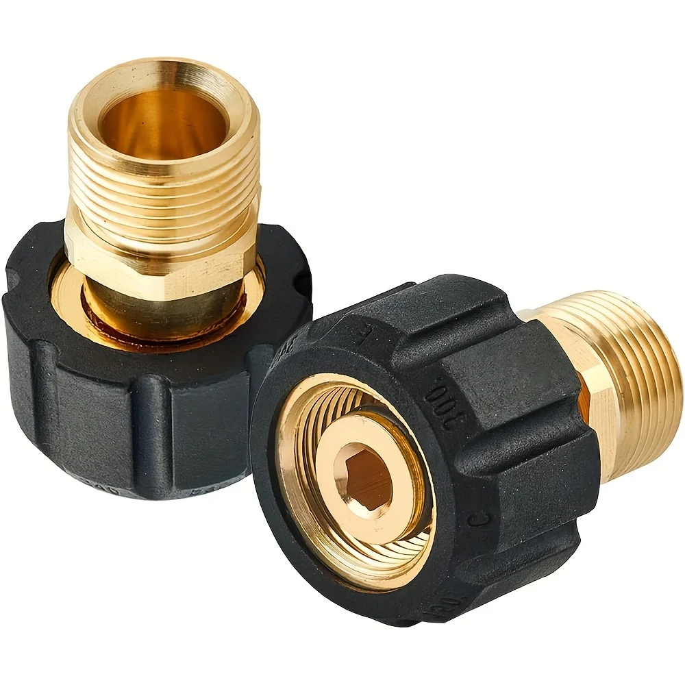 Hochdruckreiniger-Adapter M22, 15 mm Buchse auf 14 mm Stecker, Schnellanschluss, 4500 PSI, Hochdruckreiniger-Kupplung für Schlauch/Pistole – Detail 2