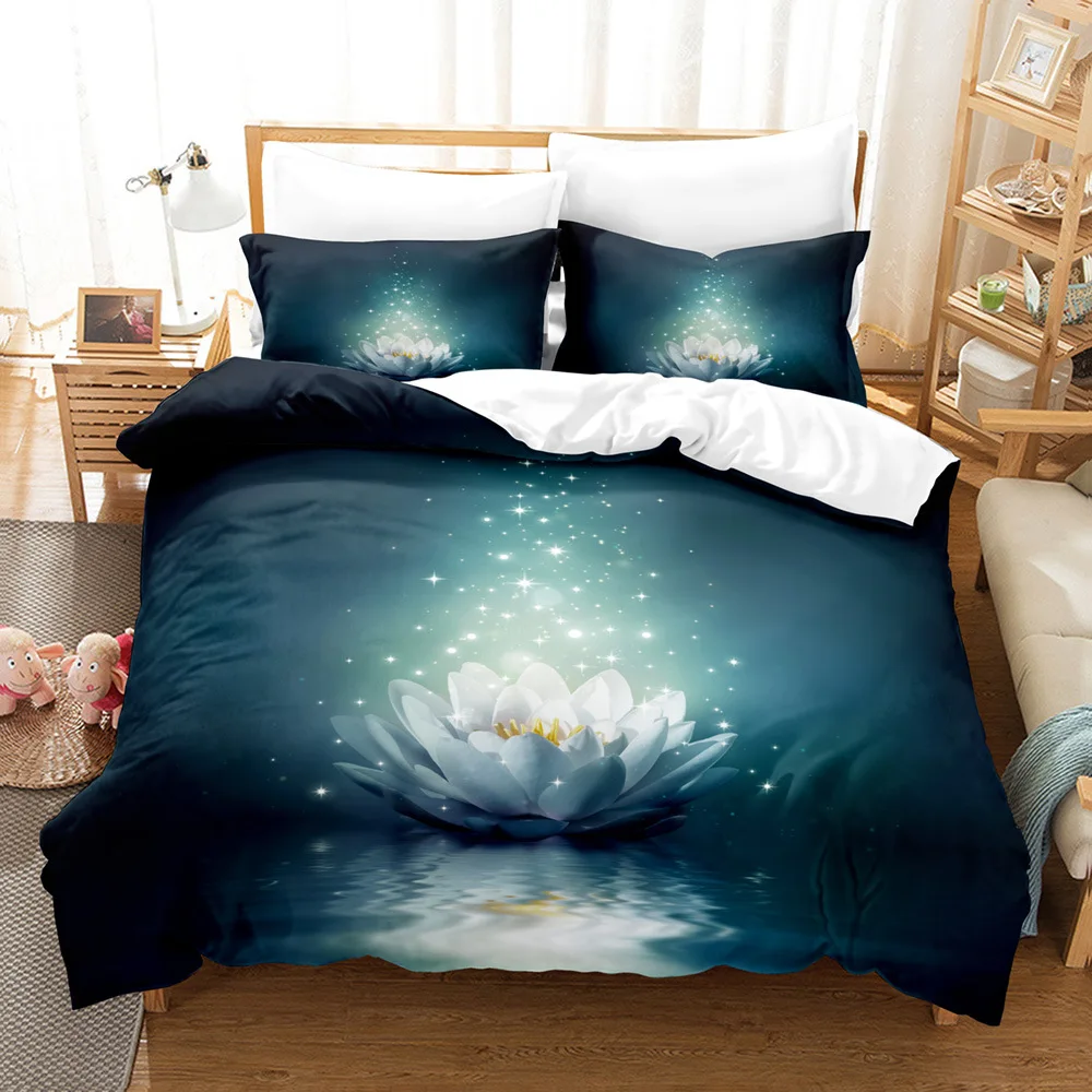 Flowers Bedding Set 3D Printed Colorful Soft Comfortable Luxury King Queen Twin Size Duvet Cover Set for Bedroom Decoration