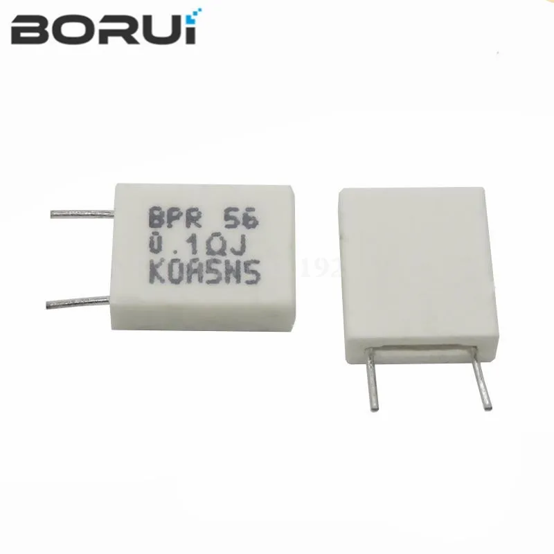 10Pcs BPR56 5W 0.001 0.1 0.15 0.22 0.25 0.33 0.5 Ohm Non-Inductieve Keramische Cement Weerstand 0.1R 0.15R 0.22R 0.25R 0.33R 0.5R