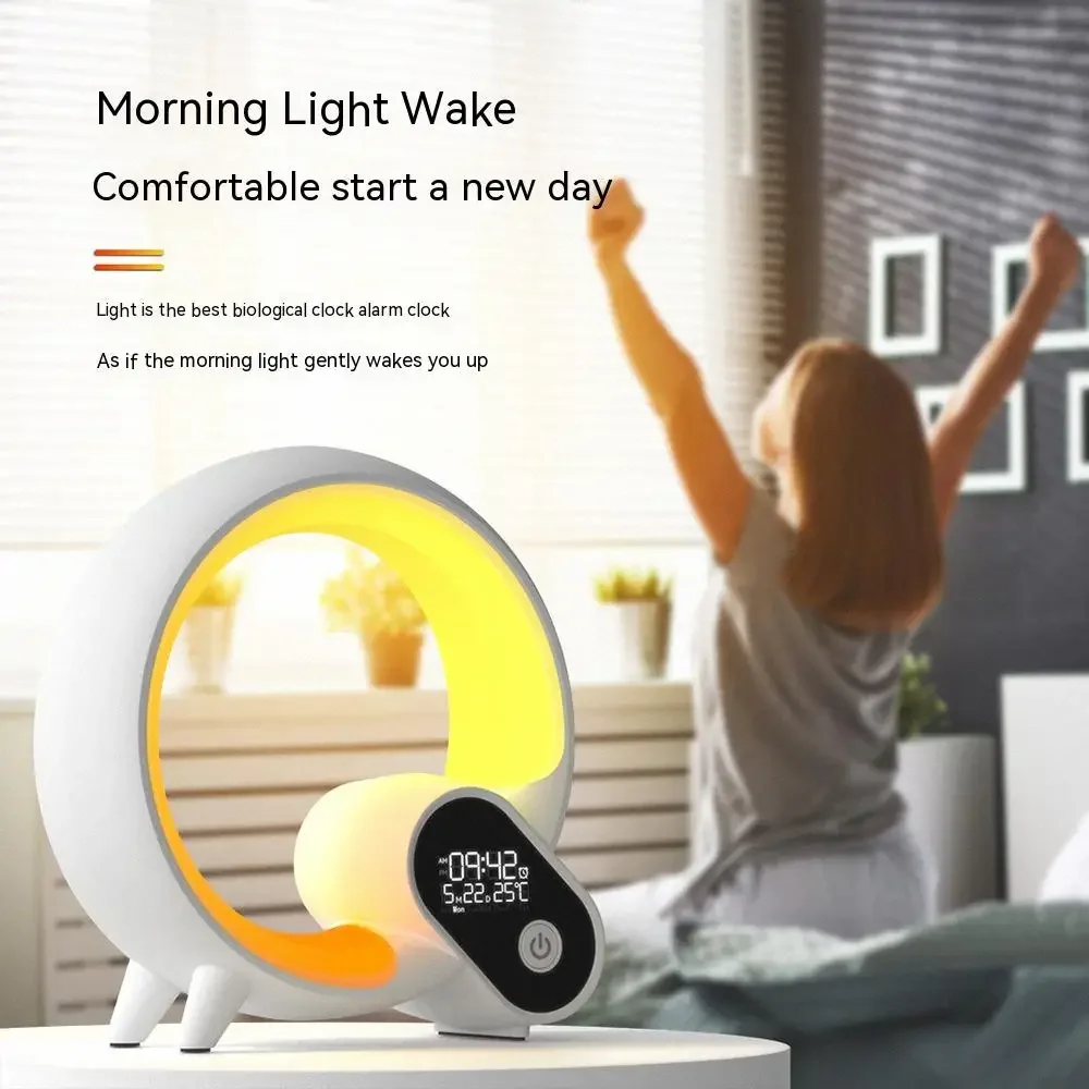 

Smart Q Light Analog Sunrise Digital Display Alarm Clock Bluetooth Audio Intelligent Wake-up Lamp Colorful Atmosphere Lights