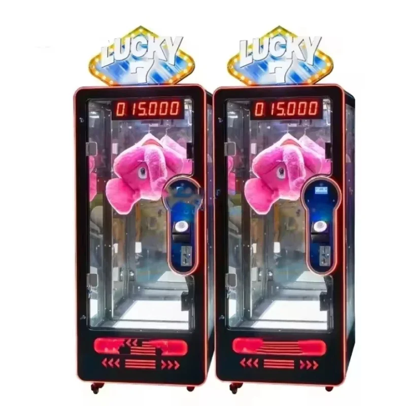 Coin Operated Game Machine Shopping Mall Automatic Lucky 7 Cut Prize Game Machine Plastic Claw Machine