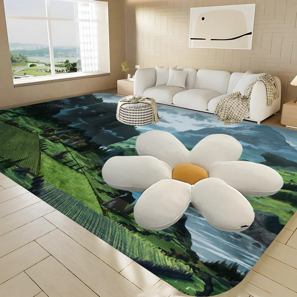 Alpine Waterfall Bathroom Mat Kids Room Bedroom Decoration Balcony Anti-Slip Doormat Living Room Welcome Rug