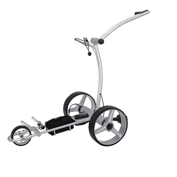 Hot Selling Aluminum Alloy Electric Golf Trolley, Push Pull Bag Cart Caddy Scooter, Foldable Transporter Trolley for Course